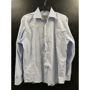 Canali Graph Check Long Sleeve Button-up Men's Shirt Sz  15 3/4 40 Made in Italy